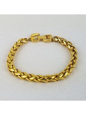 Bracelet gold tone link chain 7 1/2" Initial R Brand